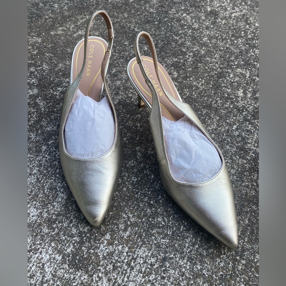 Cole Haan Metallic Slingback Heels